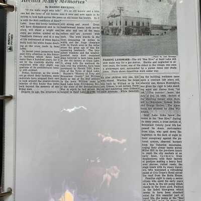 1956 Troy Record article regarding demolition of the Butts House and Beehive: The William and Gideon Butts house was located when the current Cumberland Farms store is located on the corner of 43 and 66 in Sand Lake.