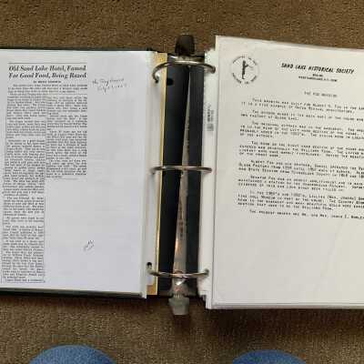 Left: 1957 Troy Record article regarding demolition of the Crape's Hotel and stagecoach stop..: Right:  Brief history of the Fox Mansion