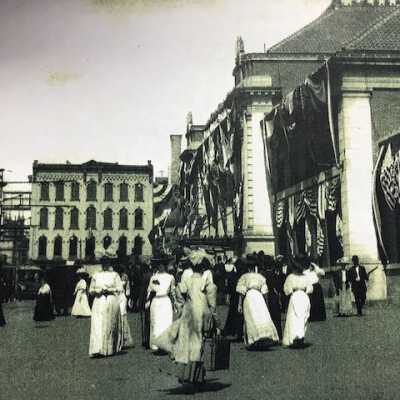 1909 Photo of Troy Union Station: Looking much as it likely did when Hazel similarly promenaded along the same streets.