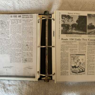 Left - Piece Kane obituary continued: Right - August 1963 Troy Record article regarding Route 150