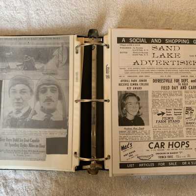 Left - Newspaper article continued regarding 80 MPH ice boat: Right - Barbara Ann Lerch Key Club Award July 1964 Advertiser article