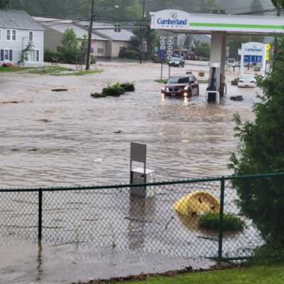 Intersection Routes 43 and 66 - 2: Flooding in and around the Cumberland Farms Store