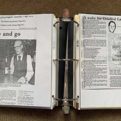 Left: 1978 Crooked Lake Hotel bartender Jim Maloney article continued: Right:  Crooked Lake Waltz newspaper article