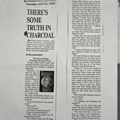 Excerpt from Willliam Kennedy's "Riding the Yellow Trolly Car" printed in the Albany Times Union April 22, 1993, p1..