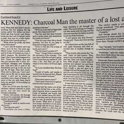 Excerpt from Willliam Kennedy's "Riding the Yellow Trolly Car" printed in the Albany Times Union April 22, 1993. p2.