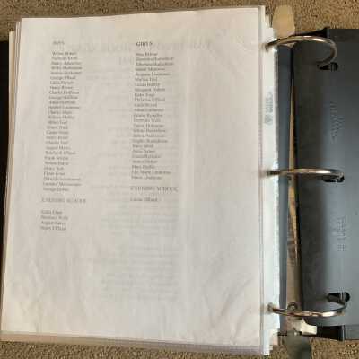 Right: Taborton School Song of 1904 and school roster continued