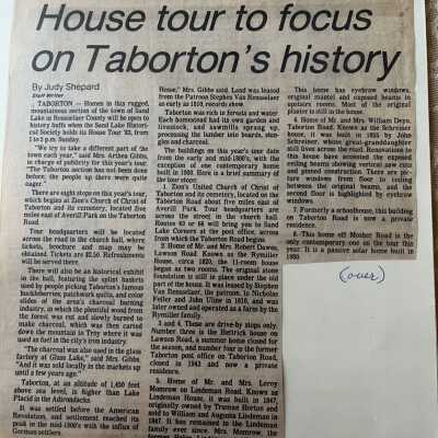 SLHS Taborton House Tour, 1983