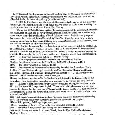 Judy Rowe Glass House History Notes