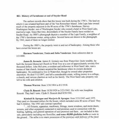 Michele and Peter Sprague Family and House Recollections