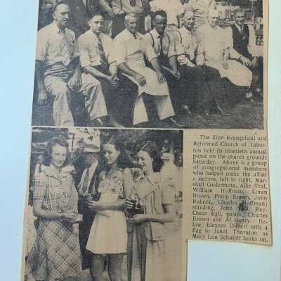 "Taborton church stages ninetieth picnic" News photos from Zion church 9th annual picnic. c. 1942. source unknown.