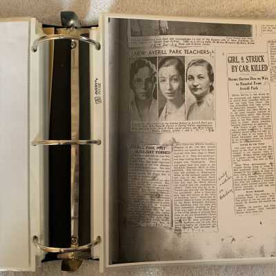 1936 New Teachers in Averill Park Rosa Peters, Roselle Gehle, Lillian Mauer article: Girl 9 Struck by Car Norma Horton 1937