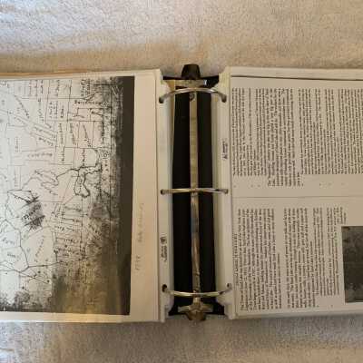Left - 1898 partial Town of Sand Lake property map: Right - History of the Town of Sand Lake