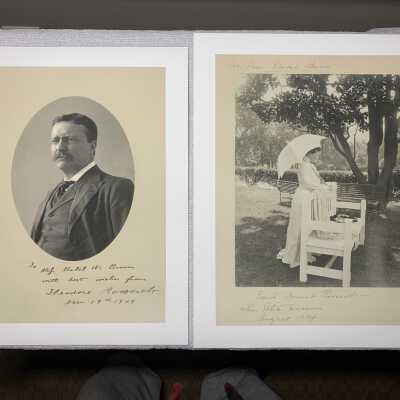 Enlarged 9" x 12" prints of the Roosevelt photos: Printed for SLHS by the Town Historian in 2022 and currently stored in SLHS FC5 D3 awaiting framing once SLHS obtains its own facilities.