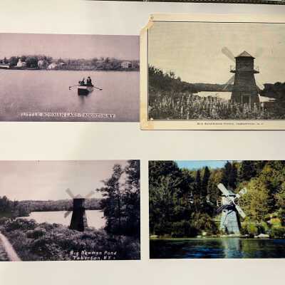 Undated postcards of Little Bowman and the iconic windmill at the north end of Big Bowman