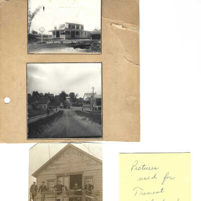 Tremont Calendar Original Photos: Two of the original photos and an original postcard used to produce at least three of the Tremont calendars.  The reverse include notes to the printer.  Download the PDF to review the reverse.  These are SLHS owned items that are currently stored in page protector #15 of the SLHS Miscellaneous Ephemera and Artifacts Binder that is stored in the 2nd Drawer of SLHS File Cabinet 1 on the second floor of Town Hall.