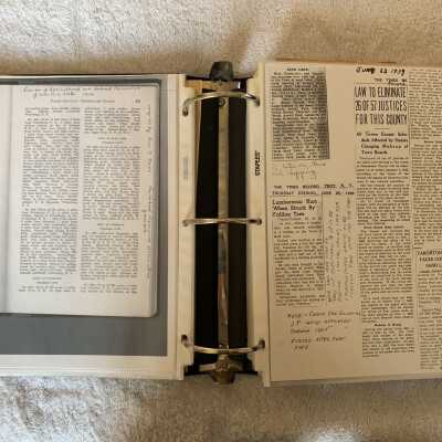 Left - Agricultural review: Right - 1939 newspaper article regarding reduction of the number of Rensselaer County Justices of the Peace from 57 to 31