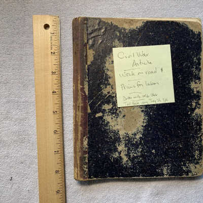 1856-1866 Samuel Rush Accounts Book 2: Twenty-one-page high-resolution PDF of Samuel Rush business and dairy farm wages, sales, and accounts.  Also includes receipts for a newspaper subscription and a Dividend Mutual Insurance Company premium payment, A. R. Fox accountings, and records of highway and toll road and maintenance.