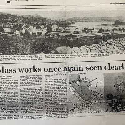 More legible close up of the Glass Lake article page 1