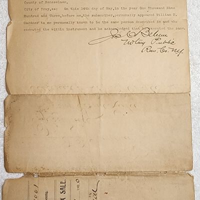 Doc # 40 Certificate of Tax Sale 1900-07-31 P2-of-2: Sand Lake Paper Mill foreclosure cover page.