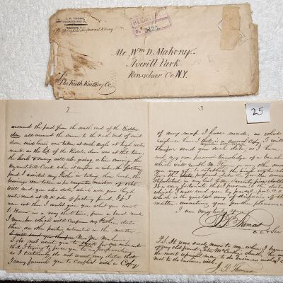 Doc # 25 Survey Documents (Continued) 1921-10-07 P2-of-2: Refer to the previous document #25 descriptions for more information. Displays pages 2 and 3 of the letter described therein.  Refer to the "P.S." at the very bottom regarding the McCarthy condolences.