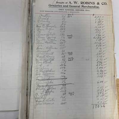 A. W. Robins & Co. Journal - Example page 1: Appears to list charges.