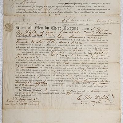 Doc # 106 Mortgage Assignment (Continued) 1858-02-12 P2-of-2: Arnold to Wright indenture page 2.