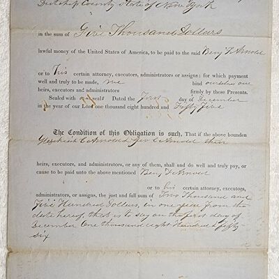 Doc # 110 Bond 1855-12-01 FPO: Benjamin F. Arnold loan of $5,000 to Hezekiah C. Arnold and George C. Arnold. No purpose or intent indicated.