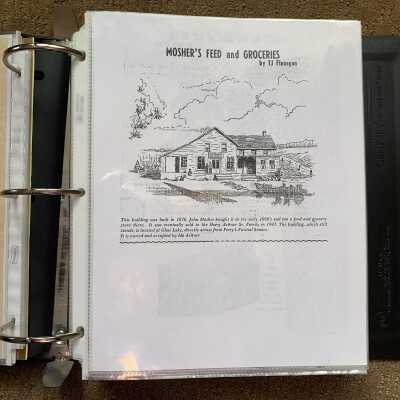 Mosher's Feed and Grocery sketch and brief history