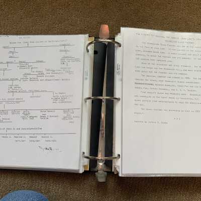Left: Fox family genealogy: Right:  Rensselaer Glass Factory brief history