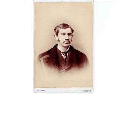 Abraham Gregory Fox Portrait: Two-page PDF.  Notation on back states, "Son of Albert R. Fox (1810 - 1892) and Mary Ann Gregory (1811 - 1869).  Aged 24 years.   July 20, 1876.  Drowned in Hudson River near the Iron Works Troy, NY.   B. July 14, 1852."   High-resolution scan of an original photograph donated to SLHS in February of 2022.  The Spring of 2022 edition of the SLHS Historical Highlights newsletter includes the tragic story of his untimely death and is well worth reading.  In summary, he perished when the wake of a large paddle wheel day liner capsized the yacht on which he was riding and he failed to make it to shore largely because he couldn't swim.