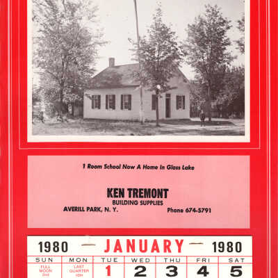 Tremont Calendar 1980: Tremont Calendar 1980 - One room schoolhouse in Glass Lake