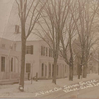 A View on South Street, West Sand Lake, NY: A View on South Street, West Sand Lake, NY, postcard.