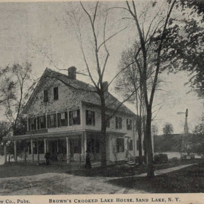 Brown's Crooked Lake House, Sand Lake, NY: Brown's Crooked Lake House, Sand Lake, NY, postcard.