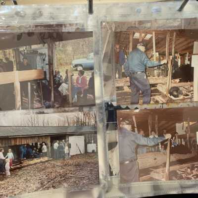 PB1 Page 25 - October 1990 Catlin Saw Mill Visit: Sandford Catlin demonstrating.