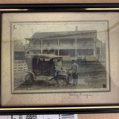 Crist Crape's Hotel and Antique Automobile Photo - Close Up: Crist Crape's Hotel and Antique Automobile Photo - Close Up