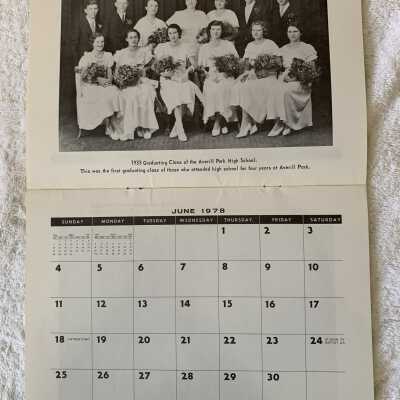 SLHS 1978 Calendar - June: 1933 Averill Park High School graduating class.