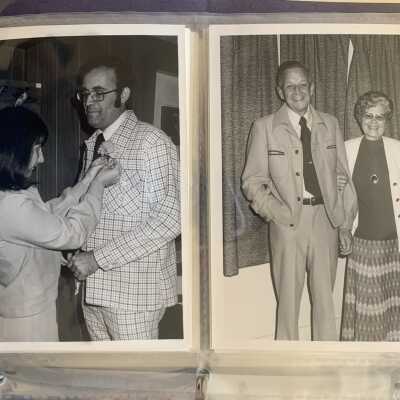 PB1 Page 10 - SLHS Charter Celebration Dinner: Top - Sydney and Doris Gallant.  Bottom - Carl and Charles Viens.