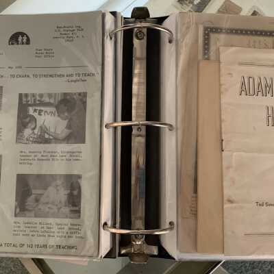 SLSB2 - Pages 43 and 44: May 1969 School News Newsletter and Adam Had it Easy by Ted Simonson and Murray Raphel play program.