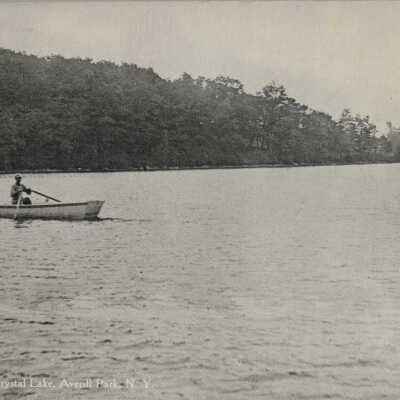 A view on Crystal Lake, Averill Park, NY: A view on Crystal Lake, Averill Park, NY, postcard.