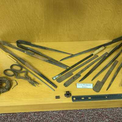 Miscellaneous Glass Making Tools - All: Collection of glass making shears, crimpers, tweezers, and jacks.  Refer to the following Corning Glass web site for additional information:  https://www.cmog.org/article/tools-glassmaker