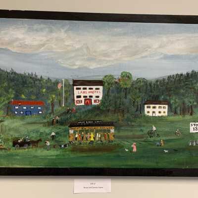 Trolley Stop 13 Painting By Bruce and Connie Coyne - Owned by the TOSL Library: Currently hanging in the Town Library, Town of Sand Lake, NY.  Solely owned by the TOSL Library.