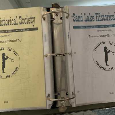 NAB Pages 45 and 46: Both sides - Programs regarding a July of 2004 SLHS sponsored do it yourself driving tour in conjunction with a Rensselaer County Historical Day.