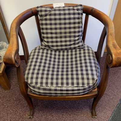 Gregory Estate Chair - Front: Chair from the estate of a prominent 19th-century family in the Town of Sand Lake, NY.  Refer to the following URL for more information if desired:  http://history.rays-place.com/ny/ren-sand-lake-ny.htm 