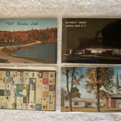 PCB1 Page 2: Upper Left - Second Dyke Road with caption, Upper Right - Methodist Church
Lower Left - US Bicentennial Quilt, Lower Right - Trinity Lutheran Church