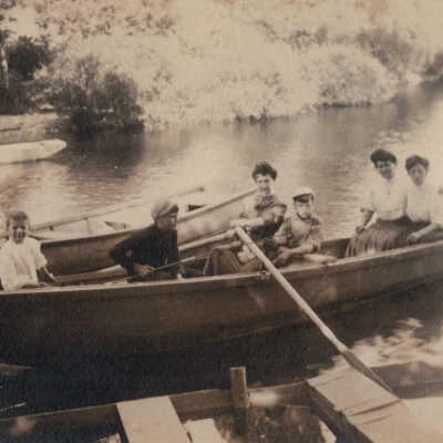Family in Rowboat on Crystal Lake, Averill Park, NY: Family in Rowboat on Crystal Lake, Averill Park, NY, postcard.