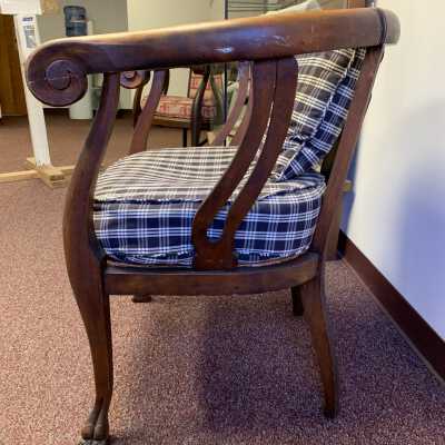 Gregory Estate Chair - Side: Chair from the estate of a prominent 19th-century family in the Town of Sand Lake, NY.  Refer to the following URL for more information if desired:  http://history.rays-place.com/ny/ren-sand-lake-ny.htm 