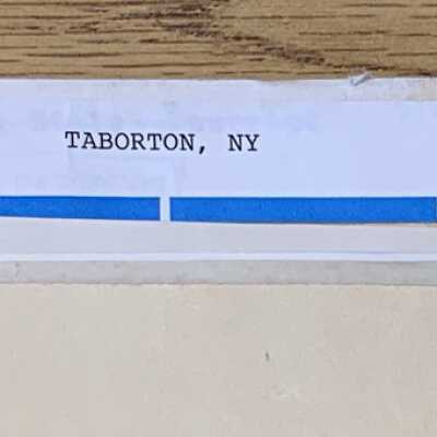 Folder Storing the Taborton Articles: Located in Drawer 1 of SLHS File Cabinet 2 on the 2nd floor of Town Hall.
