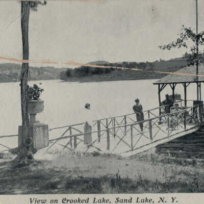 View on Crooked Lake, Sand Lake, NY: View on Crooked Lake, Sand Lake, NY, postcard.