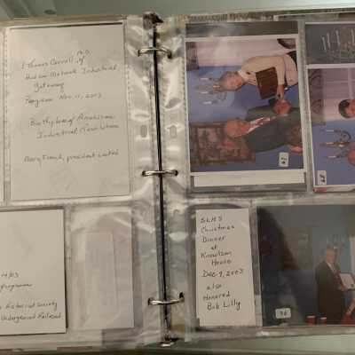 PPB Pages 45 and 46: Right side (67, 68 nd 73) SLHS Christmas Dinner at Knowlson House honoring Robert Lilly.