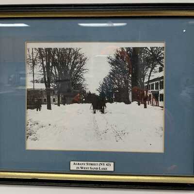 Albany Street (NY Route 43) in West Sand Lake: Albany Street (NY Route 43) in West Sand Lake.  Year and photographer unknown.